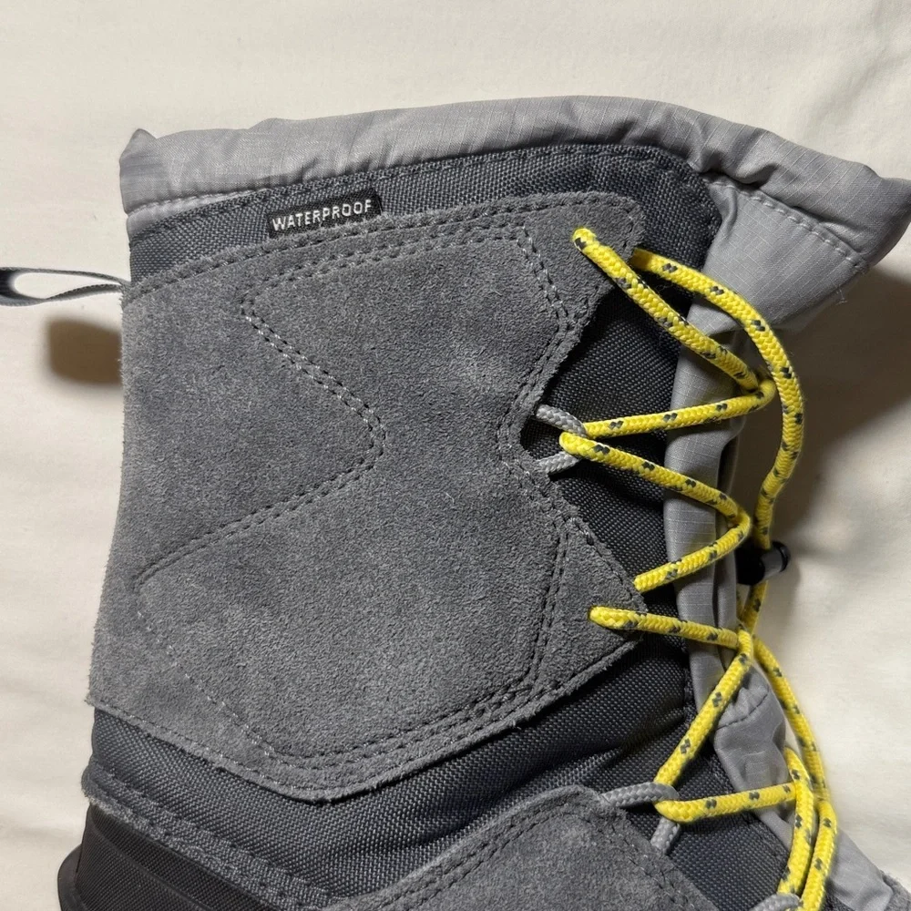 The North Face Gray Winter Boots with Yellow Laces